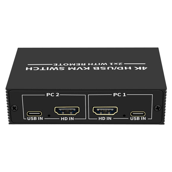 2-Way USB-C/ HDMI 4K KVM Switch 2-Port Type-C KVM Switcher Dual 4K HDMI KVM-UCHD46P2