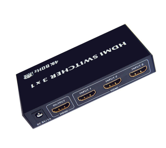 4K HDMI Switch 3 In 1 Out 4K@60Hz 3 to 1/3x1 HDMI 2.0 Switcher HDMI Selector HDSW316-2