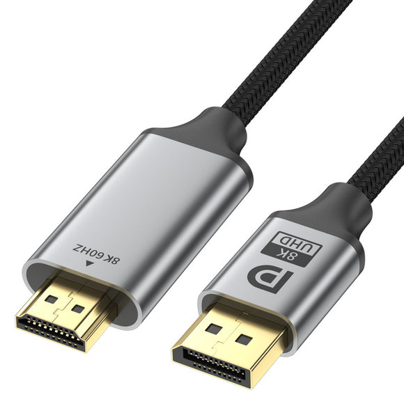 8K DisplayPort to HDMI Cable 8K@60Hz/ 4K@144Hz DP 1.4 to HDMI 2.1 Adapter Cord DP2HD86-200