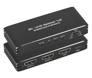 8K HDMI Splitter 1 in 2 Out 8K@60Hz HDMI 2.1 Splitter 1x2 Support 4K@120Hz HDSP1286-1