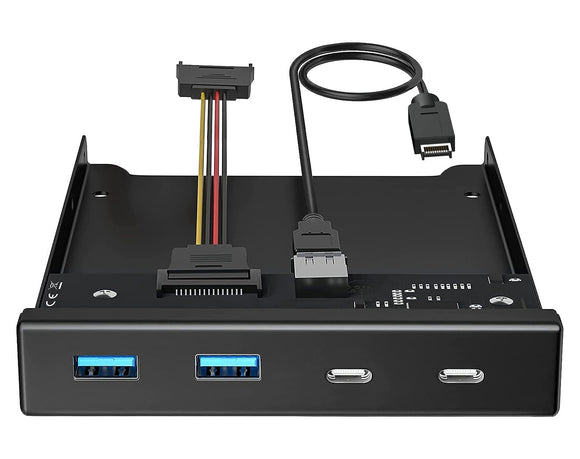 Front Panel 3.5 Inch Bay 4 Ports 10Gbps with 2x USB-C + 2x USB-A Data Hub FU4102C