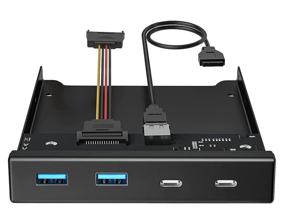 Front Panel 3.5 Inch Bay 4 Ports 5Gbps with 2x USB-C + 2x USB-A Data Hub FU452C