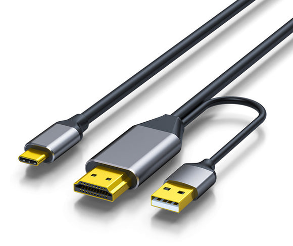 HDMI to USB-C Cable 4K@60Hz with USB Power Cable, Supports Touch-control HD2UC46-2