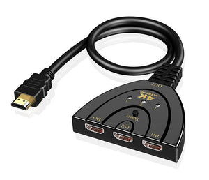 4K HDMI Switch 4K@30Hz HDMI Switcher Selector 3 In 1 Out with HDMI Cable HDSW3143