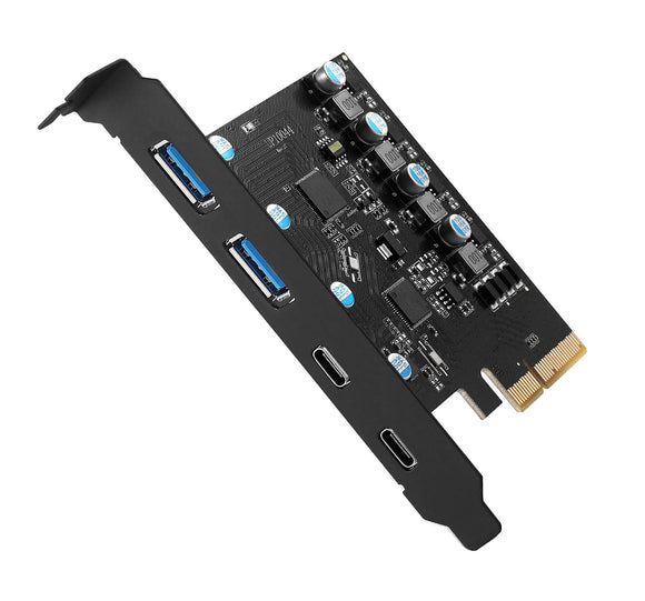 PCIe to USB 3.2 10Gbps Expansion Card 4 Ports Data Hub with 2x USB-C and 2x USB-A PCIE-UCA1022