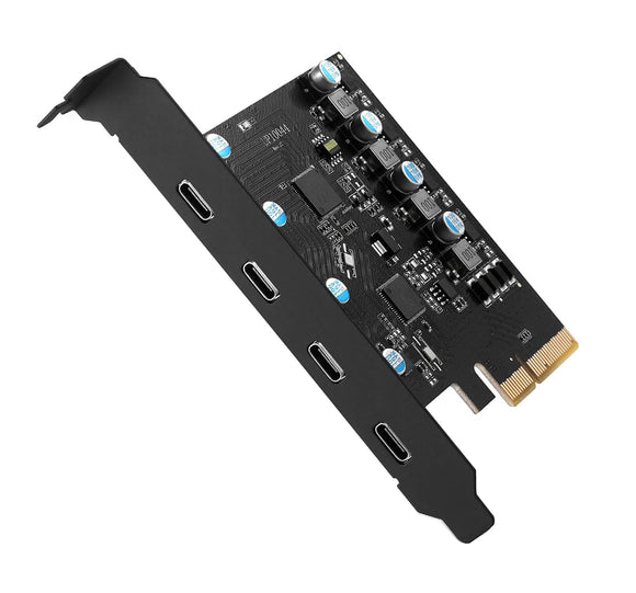 PCIe to USB-C 10Gbps Expansion Card 4 Ports USB 3.2 Gen2 Add-On Card Data Hub PCIE-UC104C