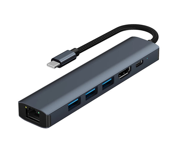 USB-C 10Gbps 6-IN-1 Multiport Adapter Hub Dock with HDMI 4K@60Hz/ Gigabit RJ45 UCHD1061