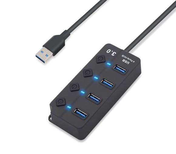 Data Hub Device USB 3.0 5Gbps Data Hub 4 Ports with Individual Power On/ Off Buttons a ...