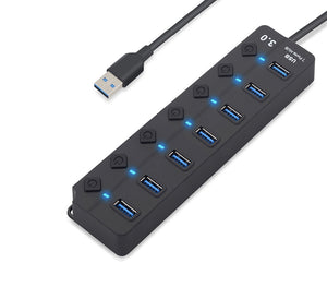 USB 3.0 5Gbps Data Hub 7 Ports with Individual On/Off Buttons and Indicators UH371S