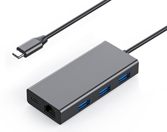 USB C Multiport Adapter 5-in-1 USB Type-C Hub with Gigabit RJ45/ PD 100W Charging UCGP53H