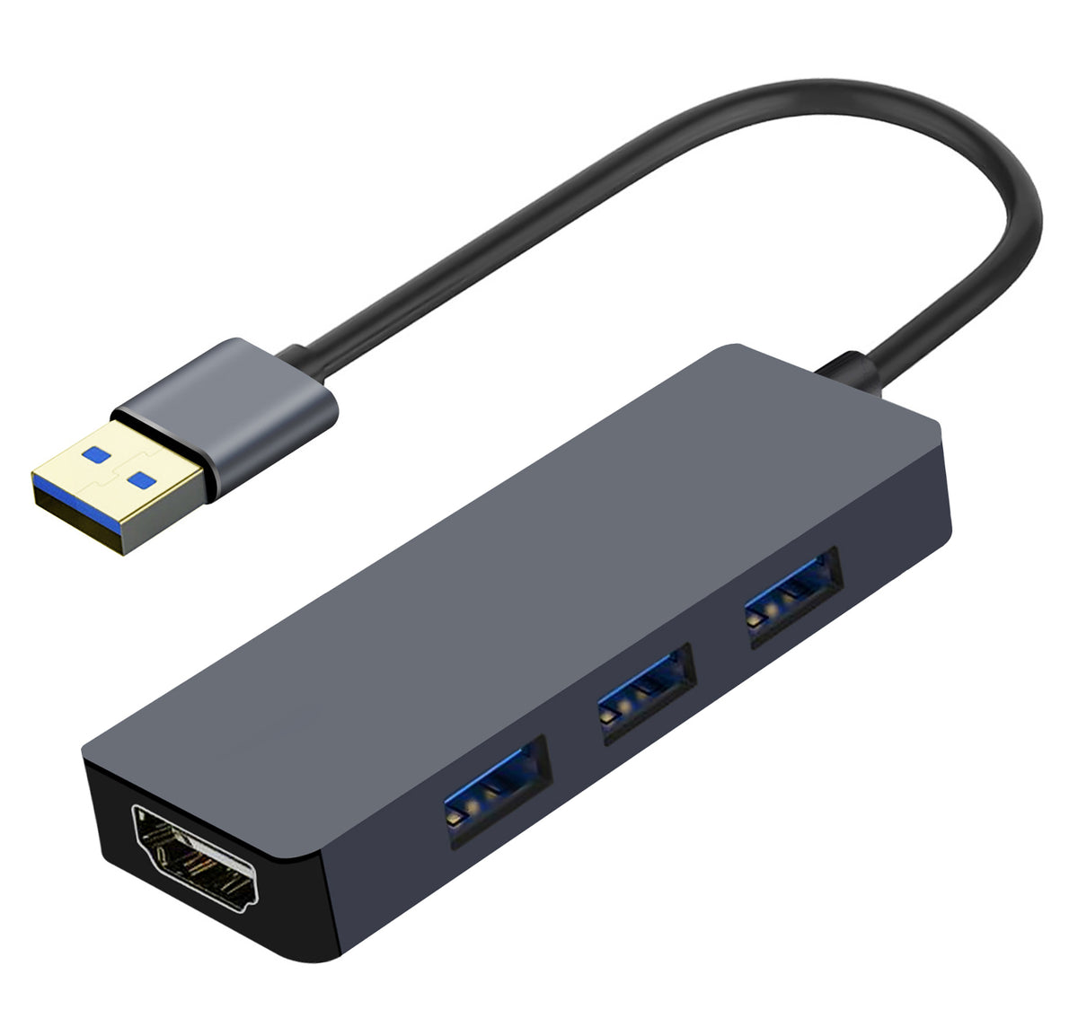 USB 3.0 to HDMI Display Adapter with 3-Port USB 3.0 Hub Multiport Adap ...
