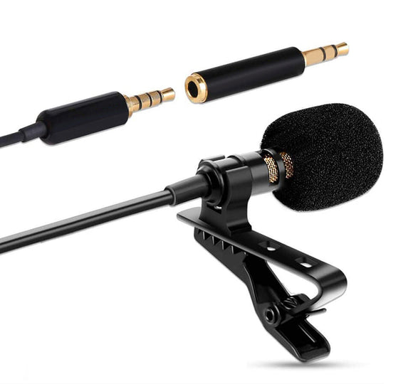 Lavalier Microphone 3.5mm Clip-on Omnidirectional Condenser Mic LM3501