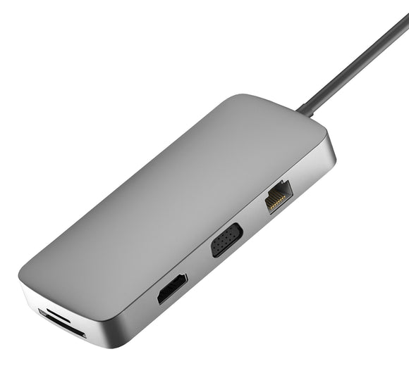 USB C Multiport Hub Adapter 10-in-1 USB Type-C Video Dock with 4K HDMI/ 1080P VGA UCHD101