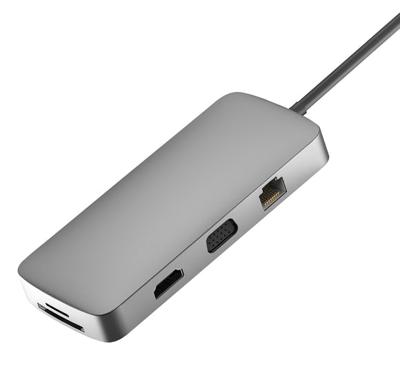 USB C Multiport Hub Adapter 10-in-1 USB Type-C Video Dock with 4K HDMI/ VGA UCHD101