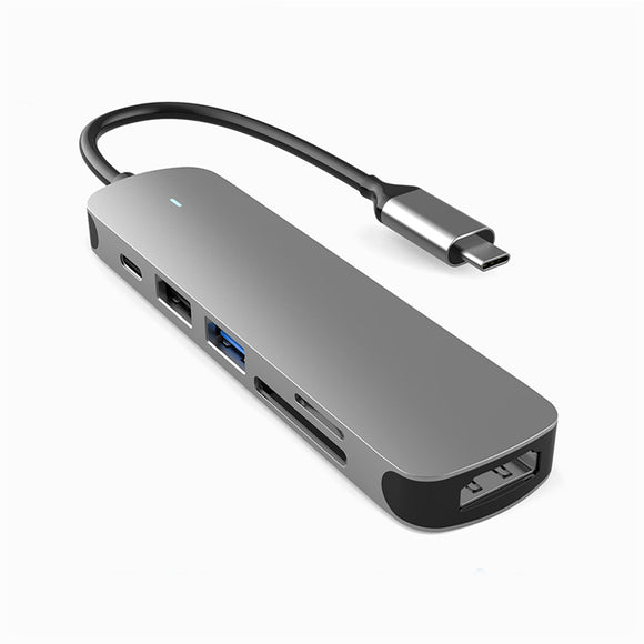 USB C Multiport Adapter 6-in-1 USB Type-C Hub Adapter with 4K HDMI output UCHD613