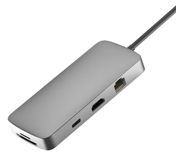 USB C Multiport Hub Adapter 8-in-1 USB Type-C Docking with 4K HDMI/ Gigabit RJ45 UCHD811