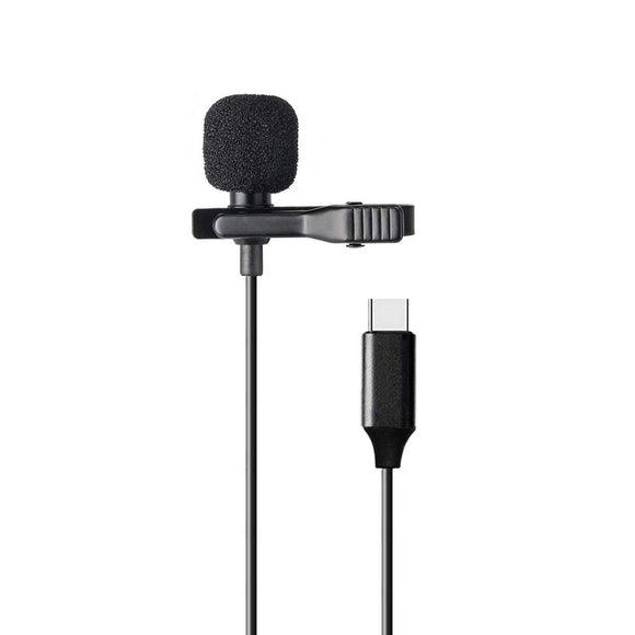 Lavalier Microphone USB Type-C Clip-on Omnidirectional Condenser Mic LM02C